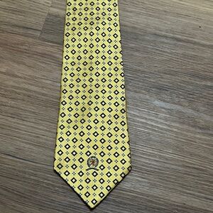 Tommy Hilfiger Yellow and Navy Geometric Tie